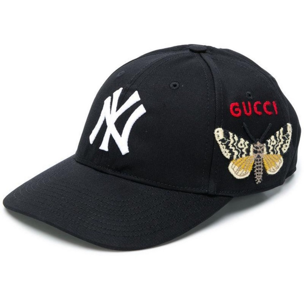 Gucci NWT Authentic Black Yankee Logo Baseball Cap